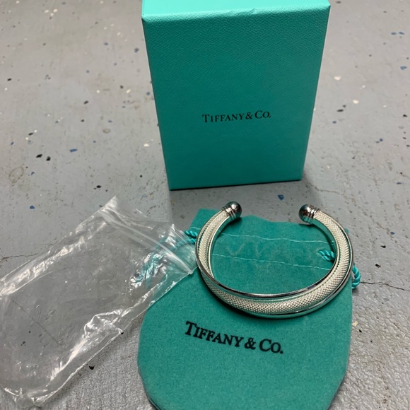 Tiffany Co Mesh Polished Cuff Bracelet 